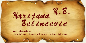 Marijana Belinčević vizit kartica